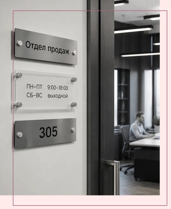 Офисные таблички на дверь в Усолье-Сибирском по цене от 5057 р. | Аванза-Сль